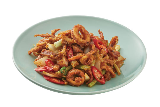 Stir-fried Squid with Salted Egg Yolk