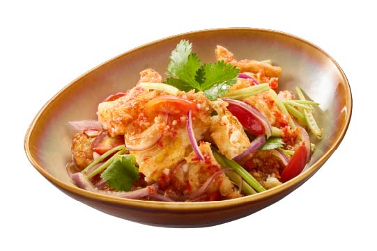 Spicy and Sour Fried Eggs Salad