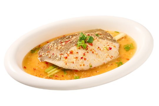 Steamed Halibut with Lime and Chili Sauce