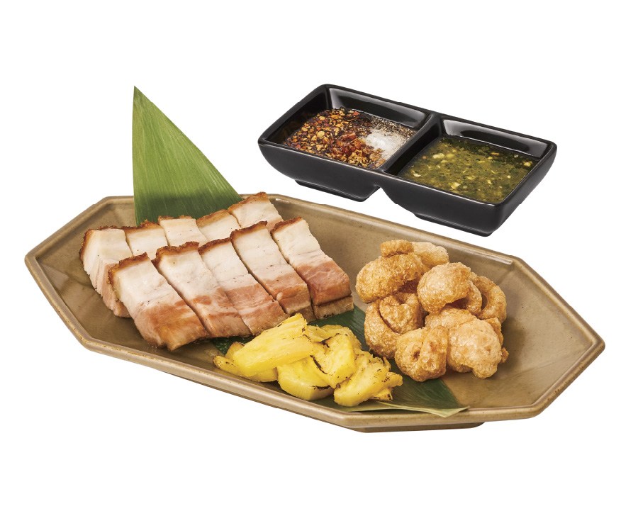 Crispy Pork Belly with Pineapple and Pork Rinds